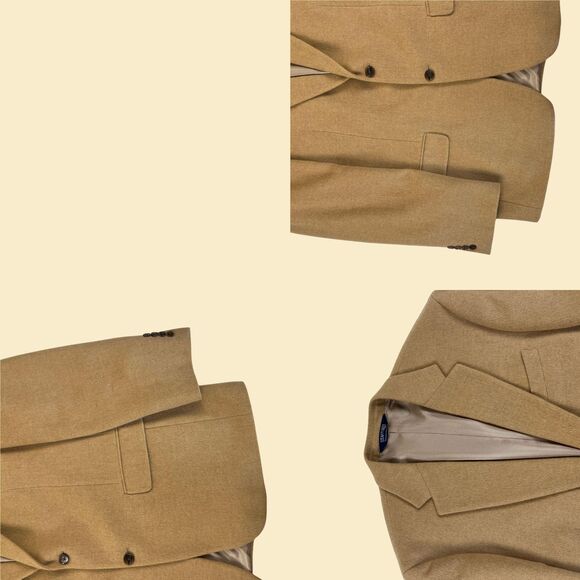 2000s camel hair sportcoat by Stafford, size 42L vintage brown blazer jacket - Picture 2 of 10